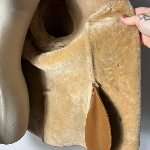 VINTAGE 70s Orvis Shearling Coat Womens Medium - Picture 5 of 9